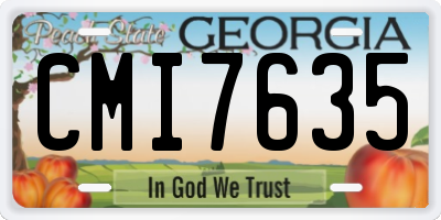 GA license plate CMI7635