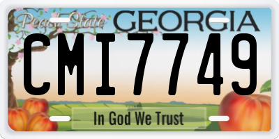 GA license plate CMI7749
