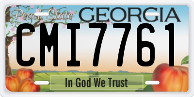 GA license plate CMI7761