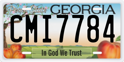GA license plate CMI7784