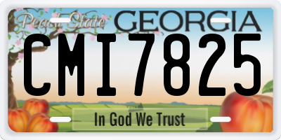 GA license plate CMI7825