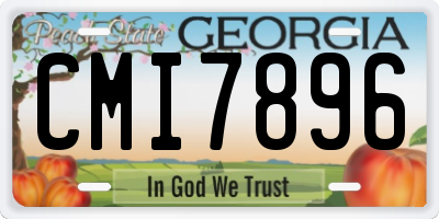 GA license plate CMI7896