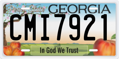 GA license plate CMI7921