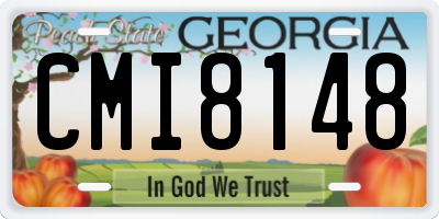 GA license plate CMI8148