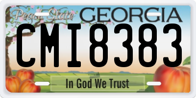 GA license plate CMI8383