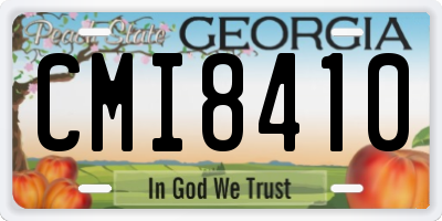 GA license plate CMI8410