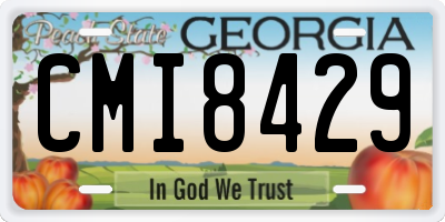 GA license plate CMI8429