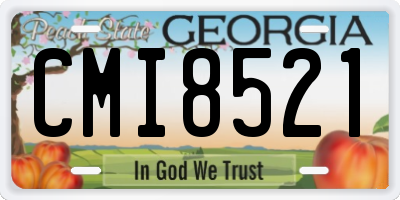 GA license plate CMI8521