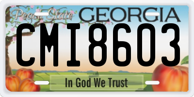 GA license plate CMI8603
