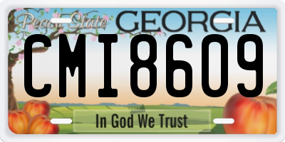 GA license plate CMI8609