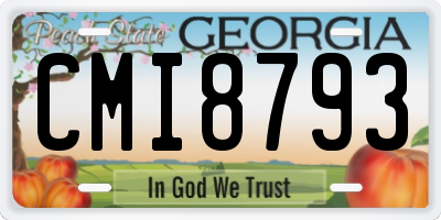 GA license plate CMI8793