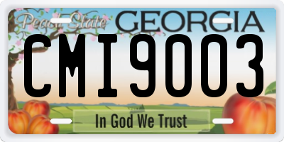 GA license plate CMI9003