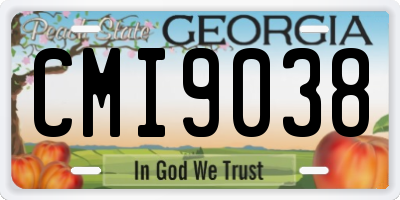 GA license plate CMI9038