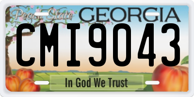 GA license plate CMI9043