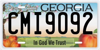 GA license plate CMI9092