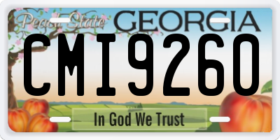 GA license plate CMI9260