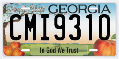 GA license plate CMI9310