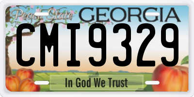 GA license plate CMI9329