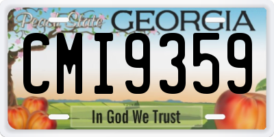GA license plate CMI9359