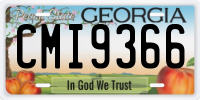 GA license plate CMI9366