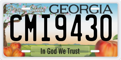 GA license plate CMI9430