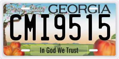 GA license plate CMI9515
