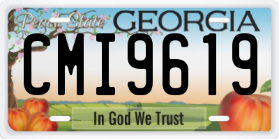 GA license plate CMI9619