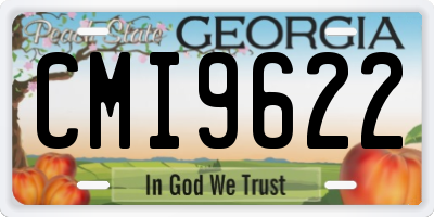 GA license plate CMI9622
