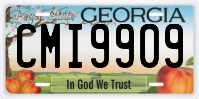 GA license plate CMI9909