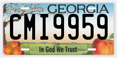 GA license plate CMI9959