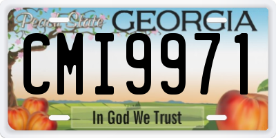 GA license plate CMI9971
