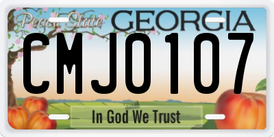 GA license plate CMJ0107