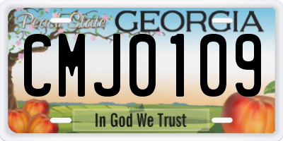 GA license plate CMJ0109