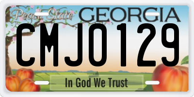 GA license plate CMJ0129