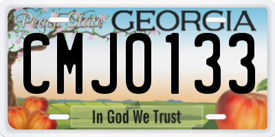 GA license plate CMJ0133