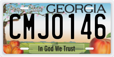 GA license plate CMJ0146