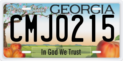 GA license plate CMJ0215