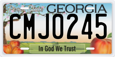 GA license plate CMJ0245