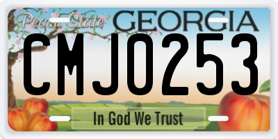 GA license plate CMJ0253