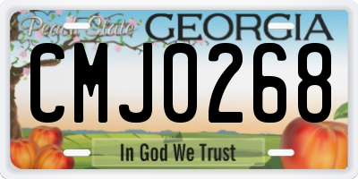 GA license plate CMJ0268