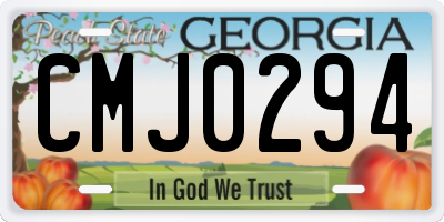 GA license plate CMJ0294