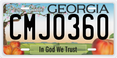 GA license plate CMJ0360