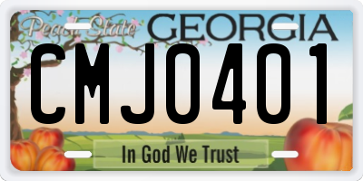 GA license plate CMJ0401