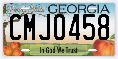 GA license plate CMJ0458