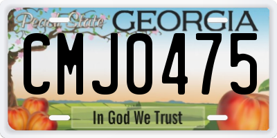 GA license plate CMJ0475
