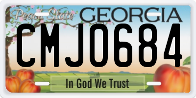 GA license plate CMJ0684