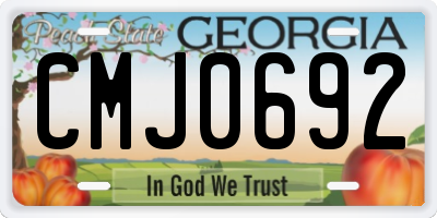 GA license plate CMJ0692