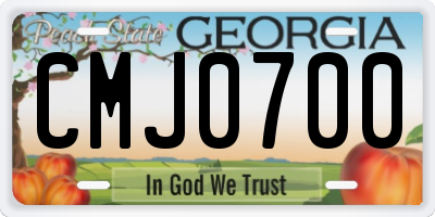 GA license plate CMJ0700