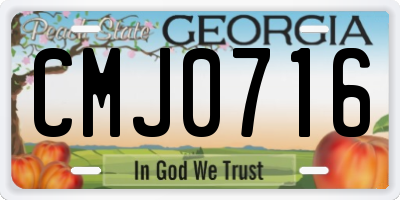 GA license plate CMJ0716