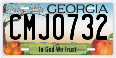 GA license plate CMJ0732